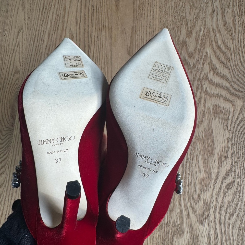 Jimmy Choo Bing Mule Ruby Red - Picture 2 of 5